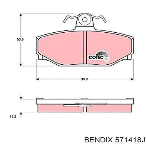 571418J Jurid/Bendix Колодки тормозные дисковые комплект