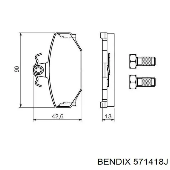 Задние тормозные колодки 571418J Jurid/Bendix