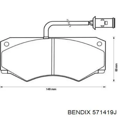 Передние тормозные колодки 571419J Jurid/Bendix