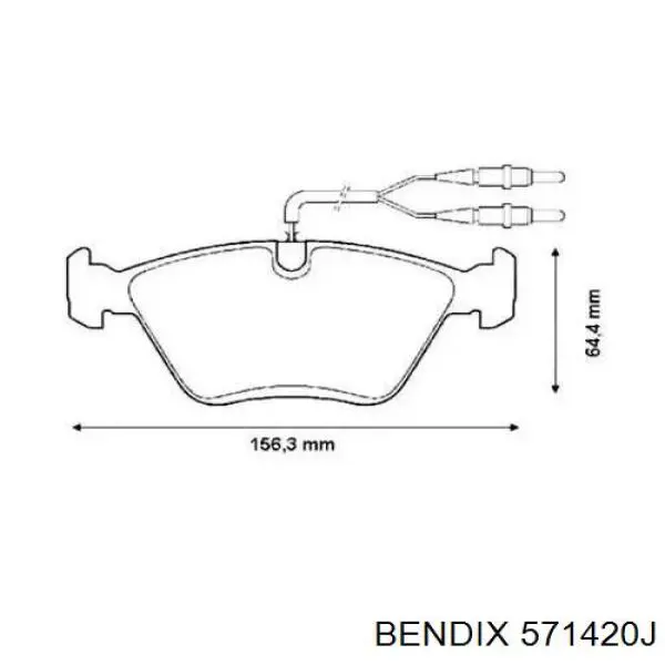 Передние тормозные колодки 571420J Jurid/Bendix