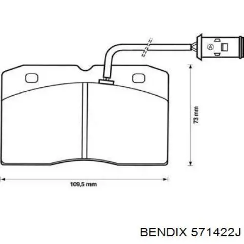 Передние тормозные колодки 571422J Jurid/Bendix