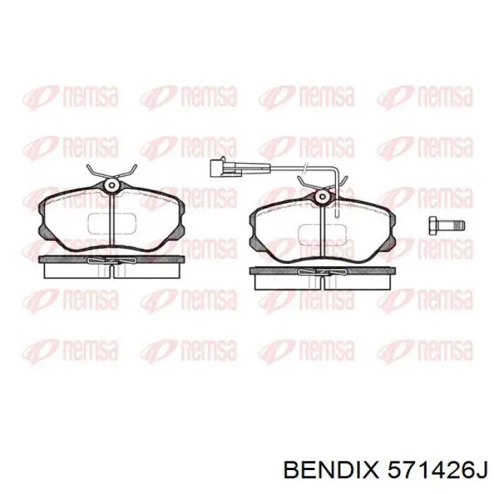 571426J Jurid/Bendix колодки тормозные передние дисковые