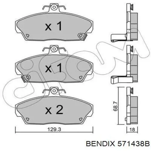 Колодки Jurid/Bendix 571438B цена, от 21.92 USD