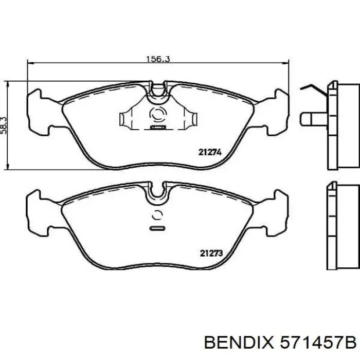 571457B Jurid/Bendix передние тормозные колодки