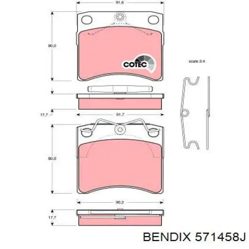 Тормозные колодки Jurid/Bendix 571458J