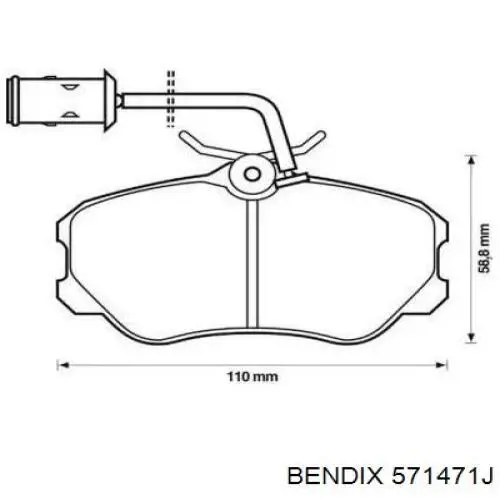 Передние тормозные колодки 571471J Jurid/Bendix