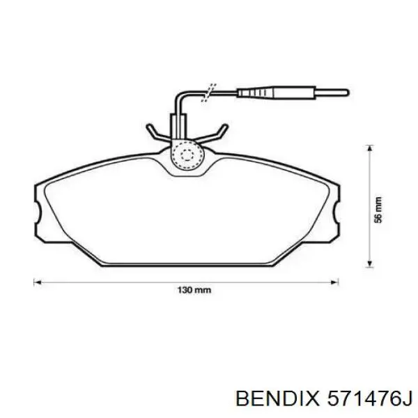 571476J Jurid/Bendix колодки тормозные передние дисковые