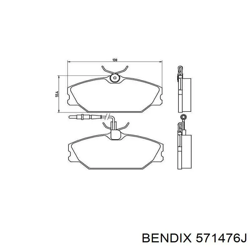 Тормозные колодки Jurid/Bendix 571476J