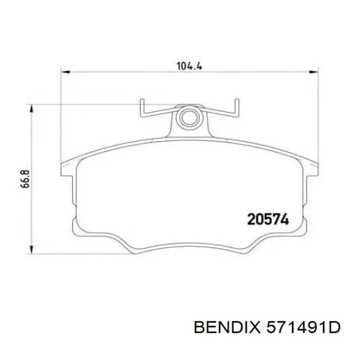 Передние тормозные колодки 571491D Jurid/Bendix