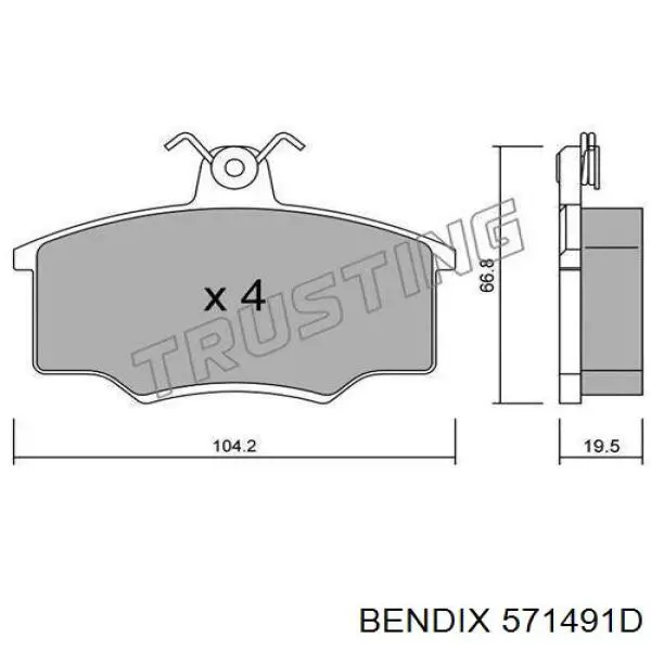 571491D Jurid/Bendix Колодки передние