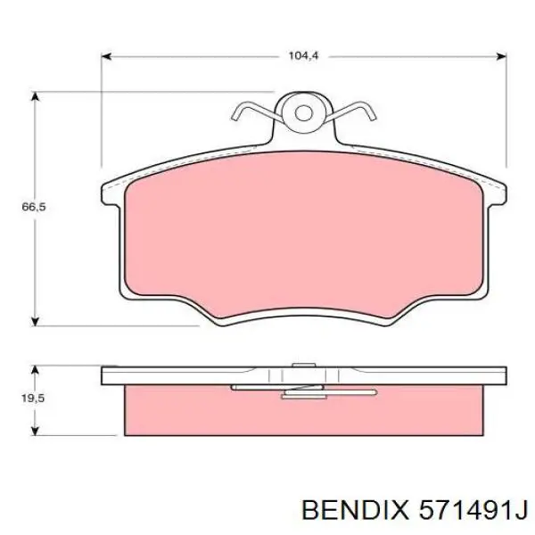 571491J Jurid/Bendix Колодки передние