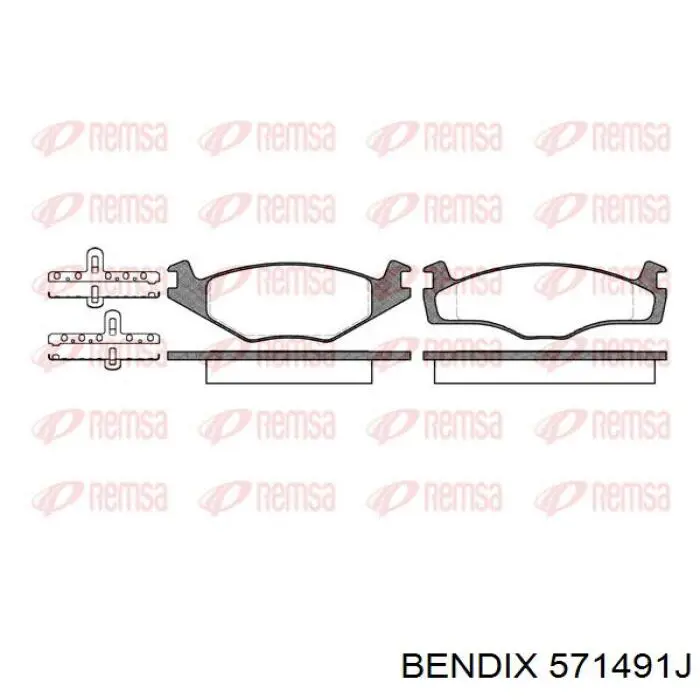 Передние тормозные колодки 571491J Jurid/Bendix