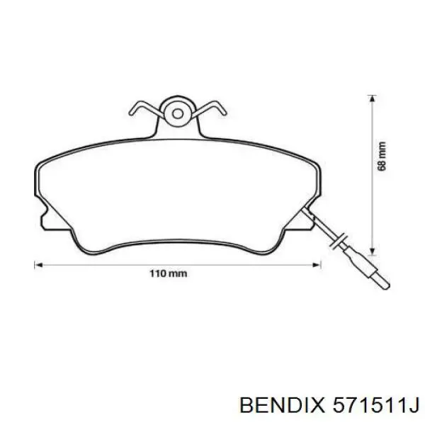 Передние тормозные колодки 571511J Jurid/Bendix