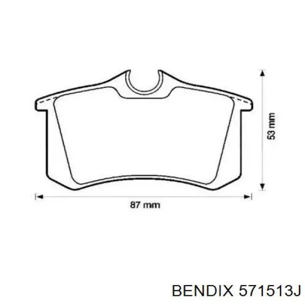 Задние тормозные колодки 571513J Jurid/Bendix