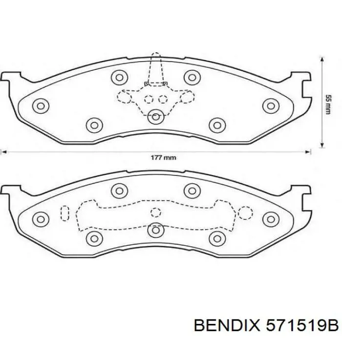 571519B Jurid/Bendix колодки тормозные передние дисковые