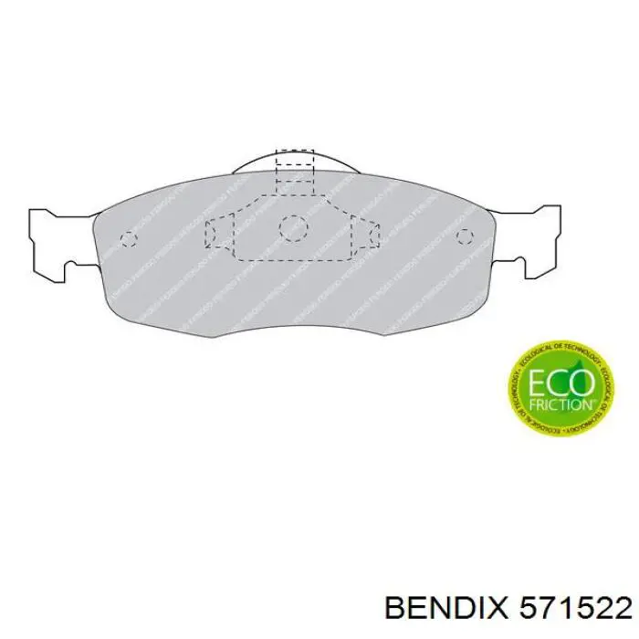 Передние тормозные колодки 571522 Jurid/Bendix