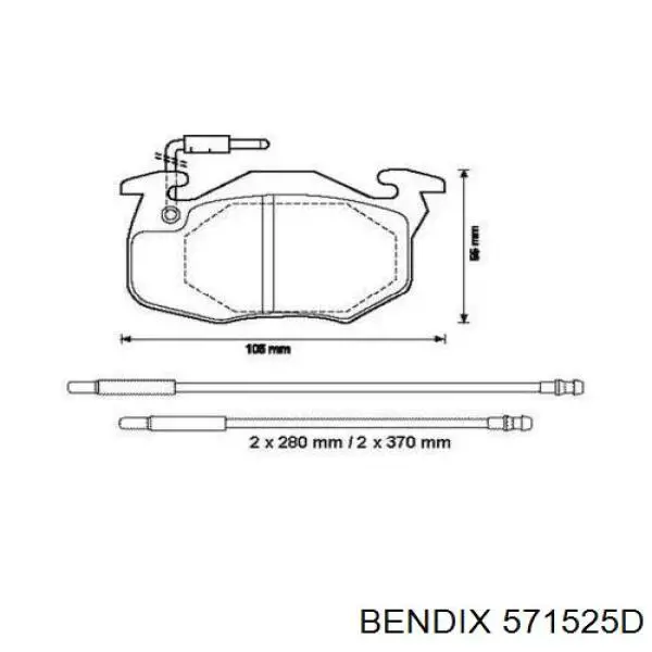 571525D Jurid/Bendix передние тормозные колодки