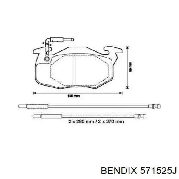 Передние тормозные колодки 571525J Jurid/Bendix