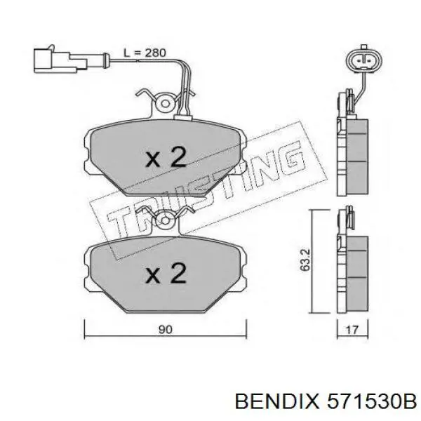 571530B Jurid/Bendix Колодки передние