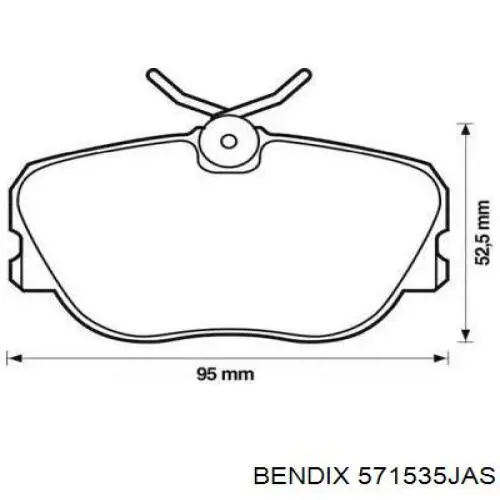 Передние тормозные колодки 571535JAS Jurid/Bendix