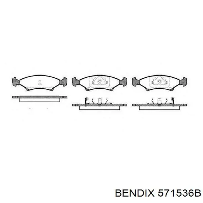 571536B Jurid/Bendix колодки тормозные передние дисковые