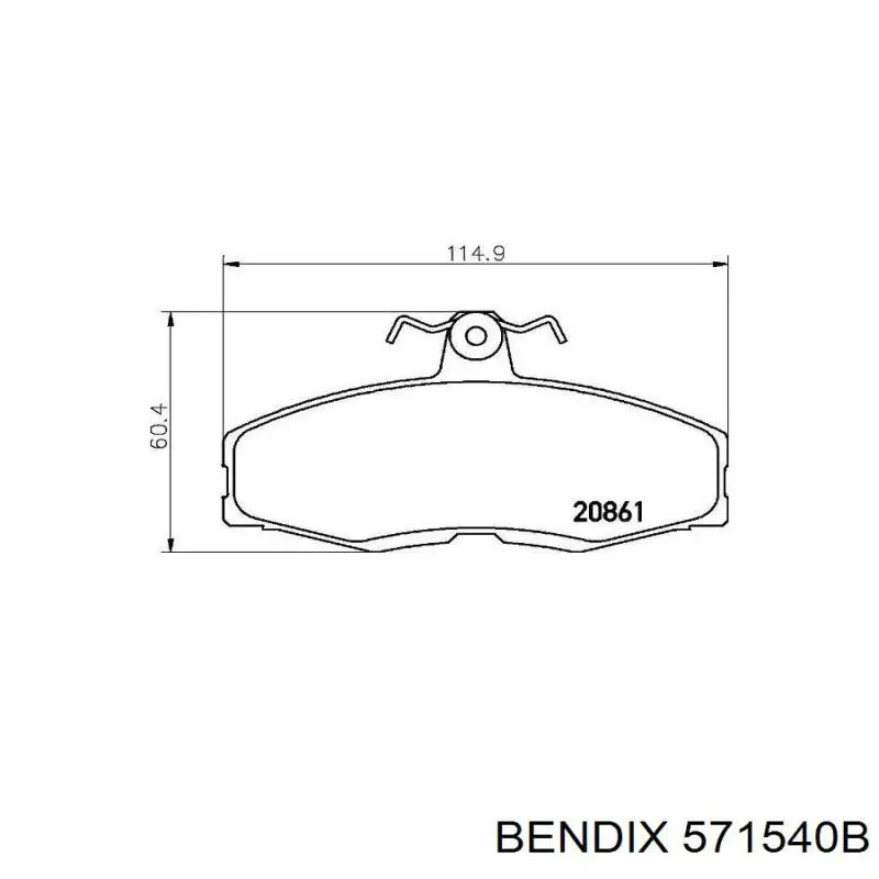 571540B Jurid/Bendix Колодки передние