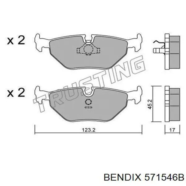 571546B Jurid/Bendix Колодки тормозные дисковые комплект