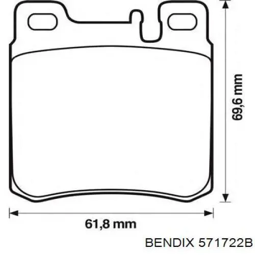 571722B Jurid/Bendix колодки тормозные задние дисковые