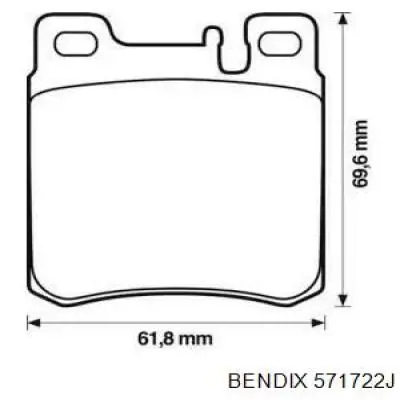 Колодки тормозные задние дисковые Jurid/Bendix 571722J
