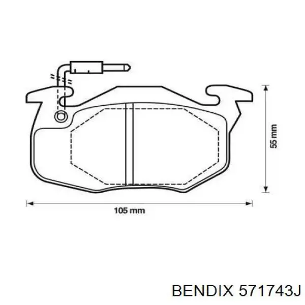 Передние тормозные колодки 571743J Jurid/Bendix