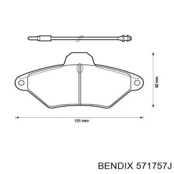 Передние тормозные колодки 571757J Jurid/Bendix