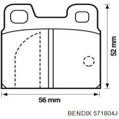 571804J Jurid/Bendix колодки тормозные задние дисковые
