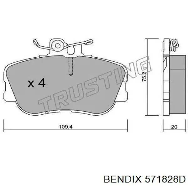 Тормозные колодки Jurid/Bendix 571828D