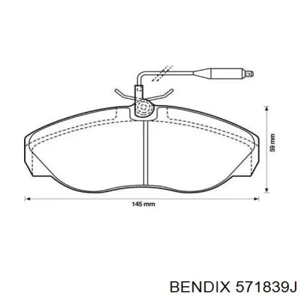 Передние тормозные колодки 571839J Jurid/Bendix