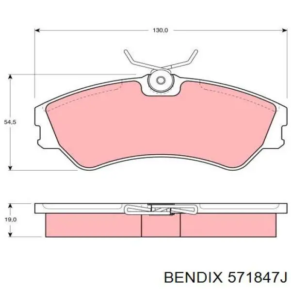 571847J Jurid/Bendix Колодки передние