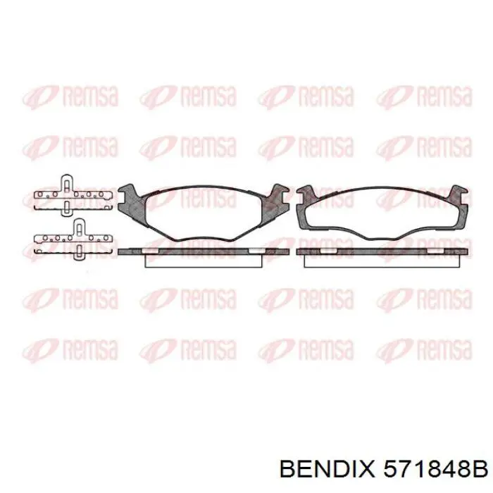 Передние тормозные колодки 571848B Jurid/Bendix