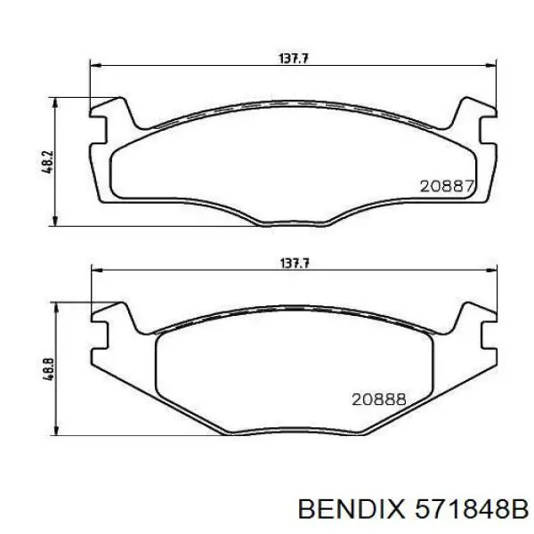 571848B Jurid/Bendix Колодки передние