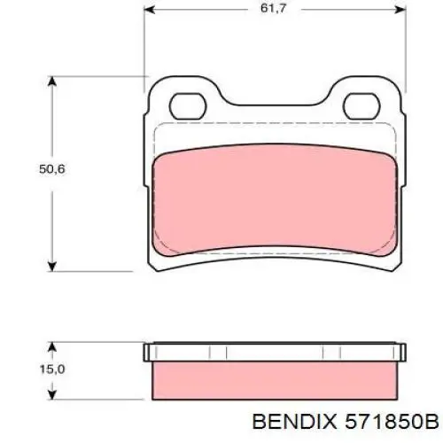 571850B Jurid/Bendix Колодки тормозные дисковые комплект
