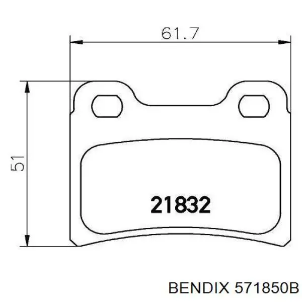 Колодки дисковые  Jurid/Bendix 571850B цена, от 9.85 USD