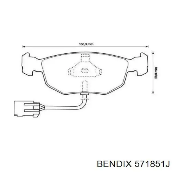 Передние тормозные колодки 571851J Jurid/Bendix