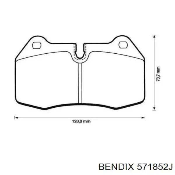 571852J Jurid/Bendix колодки тормозные передние дисковые