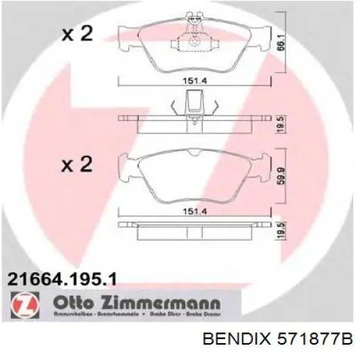 Купить 571877B Jurid/Bendix Колодки тормозные