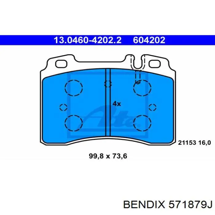Купить 571879J Jurid/Bendix Колодки тормозные