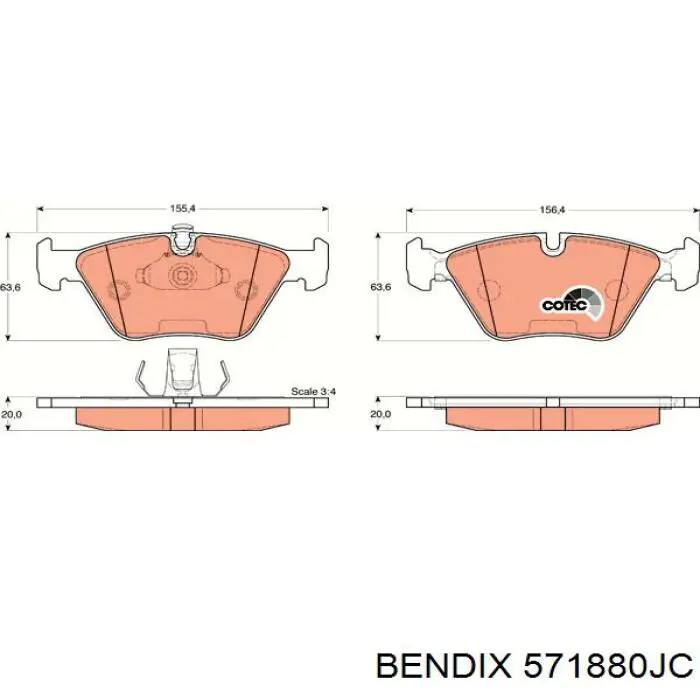 Колодки Jurid/Bendix 571880JC цена, от 43.66 USD