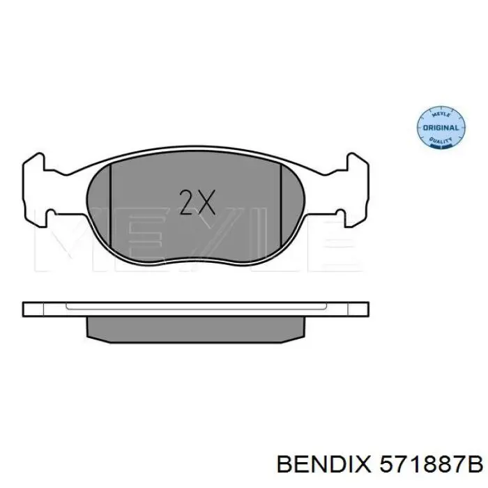 571887b Jurid/Bendix колодки тормозные передние дисковые