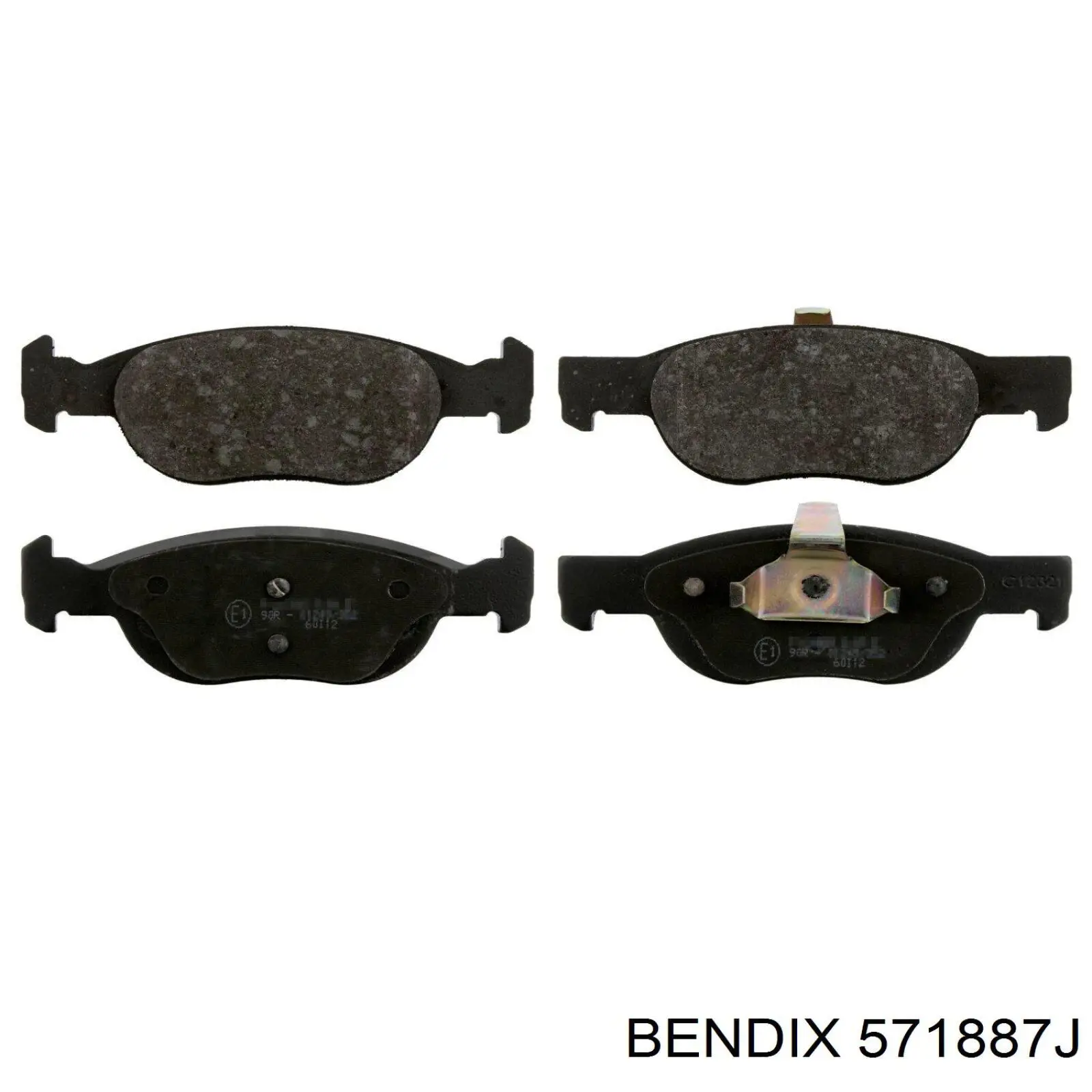571887J Jurid/Bendix колодки тормозные передние дисковые