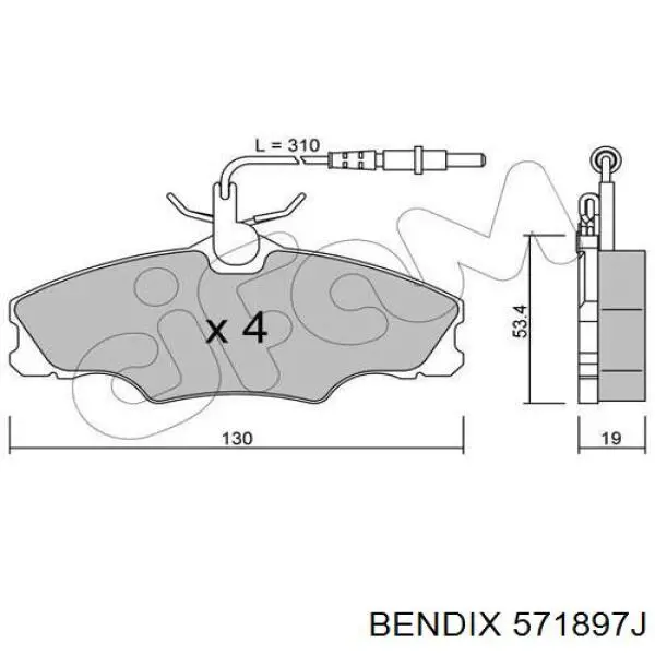 Купить 571897J Jurid/Bendix Колодки тормозные