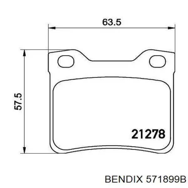 Задние тормозные колодки 571899B Jurid/Bendix