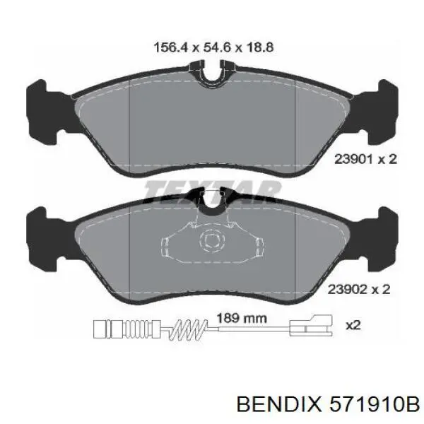 Колодки дисковые  Jurid/Bendix 571910B цена, от 21.85 USD