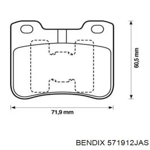 Передние тормозные колодки 571912JAS Jurid/Bendix